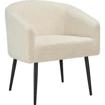 Křeslo TecTake GmbH 405215 křeslo mysig, silné polstrování s buklé látkou - krémová