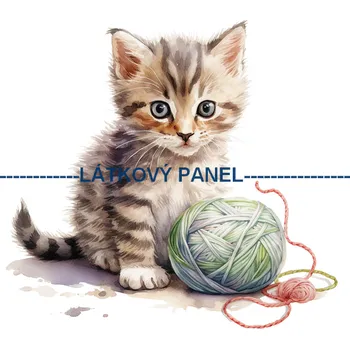 Látkový panel - Kočka - KČ-157 Velikost: 25x25cm, Materiál: Mikroplyš