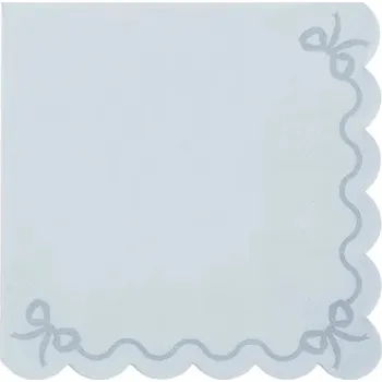 Papírový ubrousek PartyDeco Ubrousky papírové s volánky mlhavě modré 33x33 cm 20 ks
