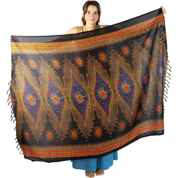 Šátek Sarong / pareo / plážový šátek Isis Black, Sittar.cz