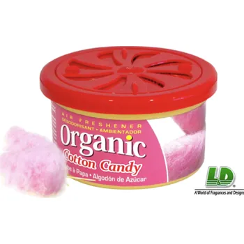 Vůně do auta LD-AROMATIC ORGANIC přírodní vůně v plechovce CUKROVÁ VATA