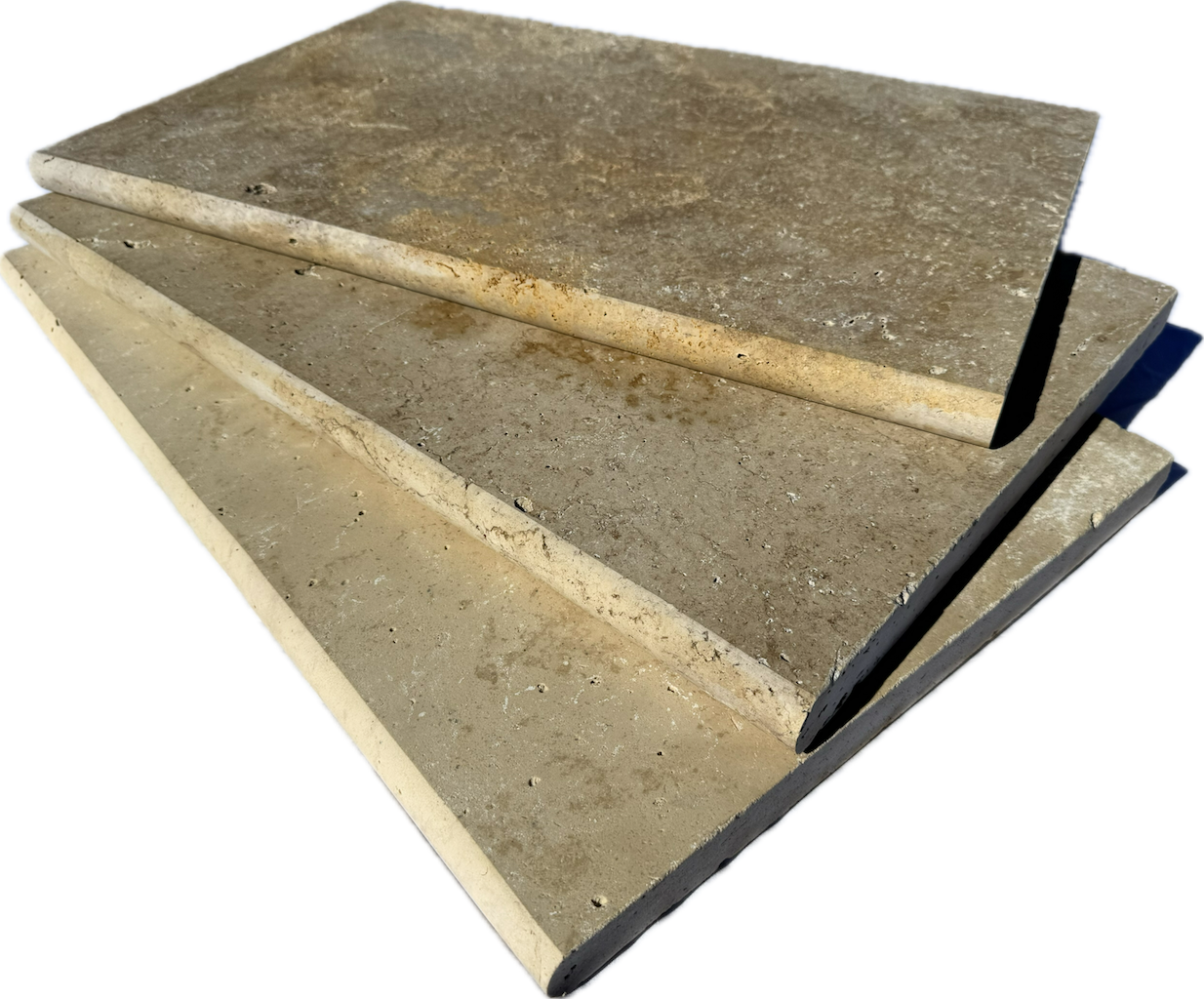 Kamenný bazénový lem - Travertin béžový Formát: 40,6x61cm, tloušťka: 3,0 cm