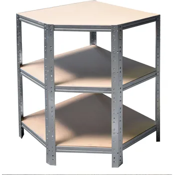 regál meets-ecommerce UG Rohový regál 90x80x50, 3 police barva: antracitová, počet polic: 3 police