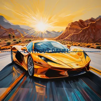 Látkový panel - Auto - AM-44 Velikost: 20x20cm, Materiál: Mikroplyš