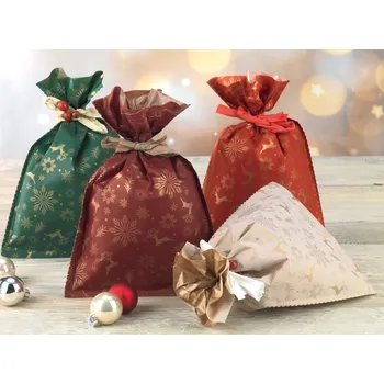 Dárková taška P.N.P. PLAST Vánoční sáček Vixen Pe Paper 35 x 50 cm ,balení 25 ks 589654