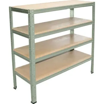 regál meets-ecommerce UG Kovový regál 115x110x50, 3-4 police barva: zelená, počet polic: 4 police