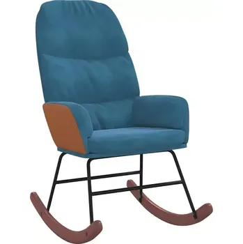 Křeslo Křeslo houpací, relaxační, nohy světlé, látka modrá, oranžová, CAMARO