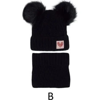 Čepice AJS Dívčí čepice a nákrčník 46452 barva: černá