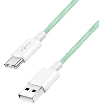 Datový kabel LogiLink Kabel USB-C USB 2.0 USB-A zástrčka, USB-C ® zástrčka 1.5 m zelená CU0328