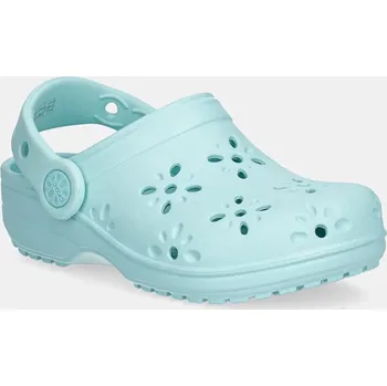 Dámská obuv Pantofle Crocs CLASSIC FLORAL CUT OUT CLOG KIDS 210943.CROCS.CLASSIC.FL tyrkysová 06X, EUR 28/29
