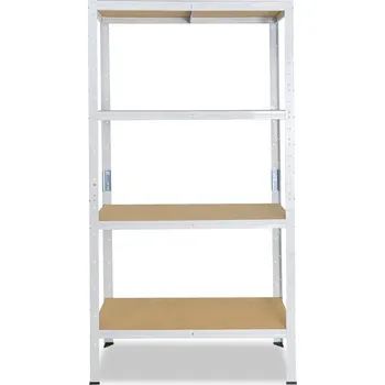 regál meets-ecommerce UG Kovový regál 180x75x50, 4-6 polic barva: bílá, počet polic: 4 police