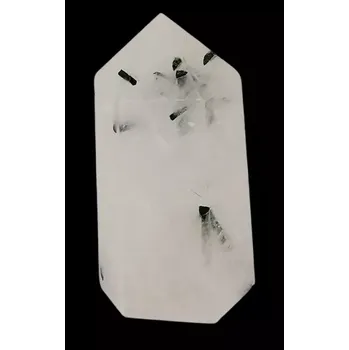 Křišťál s turmalínem – špice 5 cm pro energii, ochranu a očistu