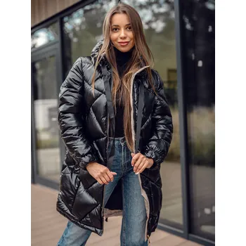 Bolf prodloužená prošívaná zimní bunda kabát s kapucí 5M3189 černá XL