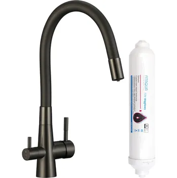 Vodovodní baterie Laveo RIVECO kuchyňská baterie s elastickým výtokem a filtračním systémem BRIB968D