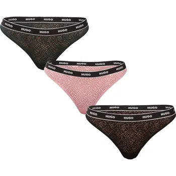 Kalhotky 3PACK dámská tanga HUGO vícebarevná (50535265 962) 3XL Možnost vrácení zboží ZDARMA do 120 dnů!