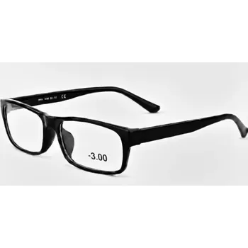 Brýle na čtení Dioptrické brýle na dálku QiiM 1137, dioptrie -3.00, unisex, černé plastové rámečky (dioptrické brýle -3,0 | brýle na dálku | brýle na krátkozrakost | brýle mínusové | dálkové brýle | mínus brýle | do dálky brýle | pracovní brýle do dálky | levné dioptric