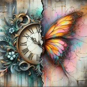 Látkový panel - Ciferník, motýl - MO-92 Velikost: 25x25cm, Materiál: Mikroplyš
