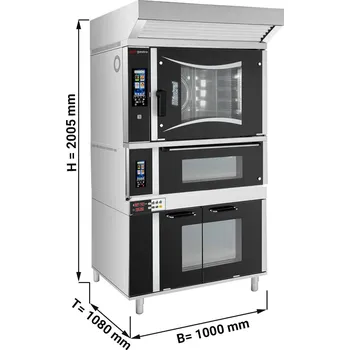 Pec na pizzu G.Gastro Elektrický konvektomat - Touch - 6x EN 60x40 - vč. pizza pece, digestoře, podstavce