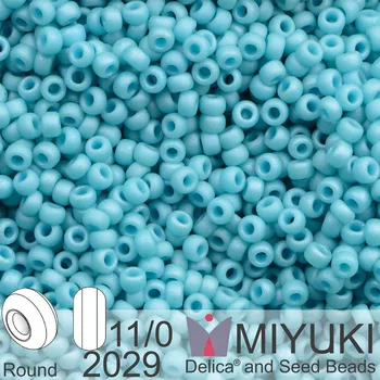 Korálek Korálky Miyuki Round 11/0. Barva 2029 Matte Opaque Turquoise Blue Luster. Balení 5g.