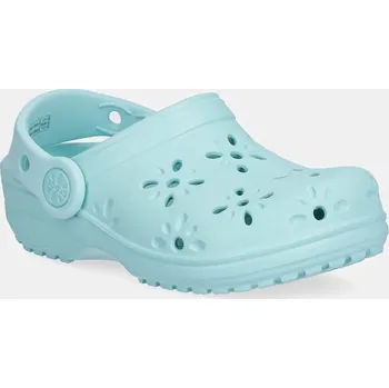 Dámské pantofle Pantofle Crocs CLASSIC FLORAL CUT OUT CLOG KIDS tyrkysová barva, 210944 210944.CROCS.CLASSIC.FL 06X, EUR 27/28