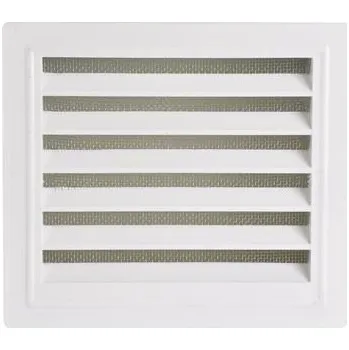 Větrací mřížka UPMANN větrací mřížka hranatá s montážním rámem 180x160 mm plast bílá