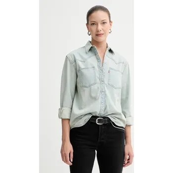 Dámská košile Džínová košile Levi's dámská, modrá barva, regular, s klasickým límcem, A7244 A7244.0059 50X, vel. S