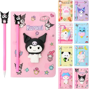 Zápisník Sada linkovaný zápisník A5 s PU obálkou, 3D postavičkou + pero gelové (mix 8 designů)