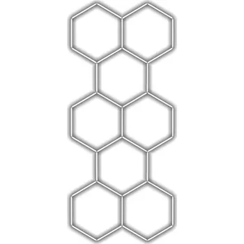 LED páska Escape6 Kompletní LED hexagonové svítidlo bílé 4500 K, rozměr 8 elementů 166 × 386 cm