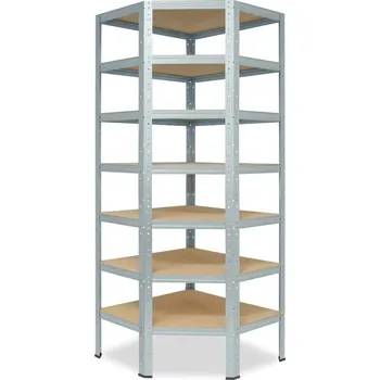 regál meets-ecommerce UG Rohový regál 230x70x45, 6-7 polic barva: pozink, počet polic: 7 polic