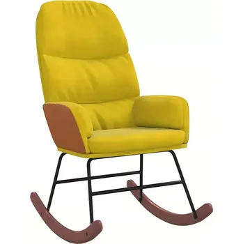 Křeslo Křeslo houpací, relaxační, nohy světlé, látka hořčicová, oranžová, CAMARO