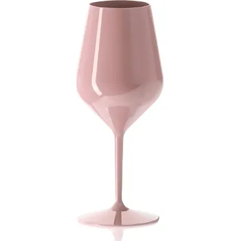 Sklenice Gold Plast Plastová nerozbitná starorůžová sklenice na víno a kotejly - 470 ml
