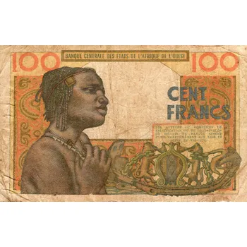 Bankovka Francouzská Západní afrika 100 Franků 1961 (Západní Afrika 100 franků 1961)