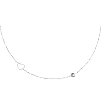 Náhrdelník Náhrdelník choker Birthstone Silver Měsíc narození: Březen - Zirkon Akvamarín