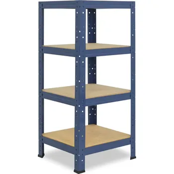 regál meets-ecommerce UG Kovový regál 115x40x30, 3-4 police barva: modrá, počet polic: 4 police