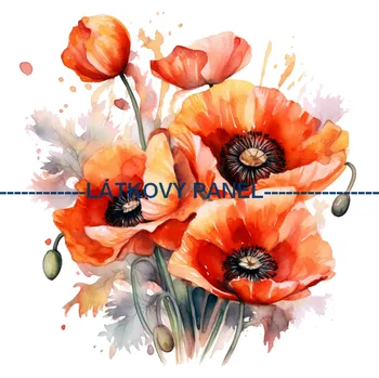 Látkový panel - Vlčí mák - KYT-85 Velikost: 30x30cm, Materiál: Mikroplyš