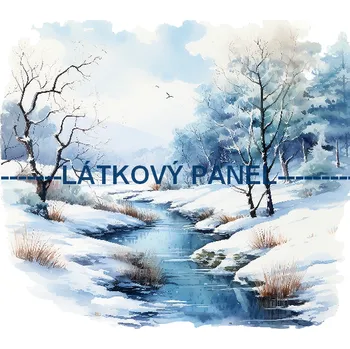 Látkový panel - Zimní krajinka - ZIM-123 Velikost: 20x20cm, Materiál: Mikroplyš