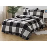 XPOSE® Francouzské mikroplyšové povlečení KÁRO Exclusive - šedé 200x220 cm, 70x90 cm, Mikroplyš + Prodloužená možnost vrácení zboží do 50 dnů