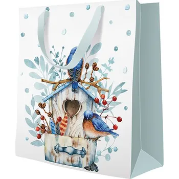 Dárková taška Paw Papírová taška PAW Blue Winter střední ,balení 10 ks 589552