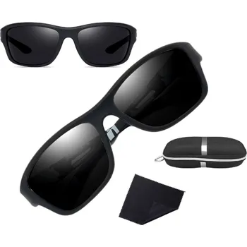 Sluneční brýle Pánské sportovní sluneční brýle s polarizací, černé, plastový rám, UV 400 kat. 3 filtr