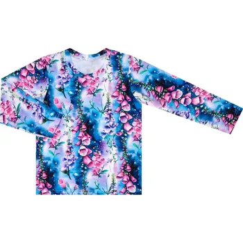 Pánské oblečení Tričko dlouhý rukáv - Fialkovo-modré kytičky Velikost: 140