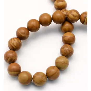 Dětské navlékací korálky Jaspis tygří 10 mm (návlek 36-38 korálků)