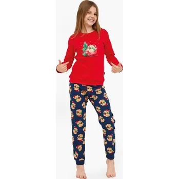 Pánské pyžamo PYŽAMO DÍVKA MLADÁ DR 592/186 TEDDY červená 140