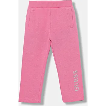 Chlapecké kalhoty Dětské bavlněné tepláky Guess K5YQ12.KA6R4.9BYA růžová 30X, vel. 122-125