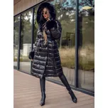 Černá dámská prodloužená prošívaná zimní bunda s kapucí kabát Bolf 5M3160 - L
