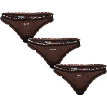 Kalhotky 3PACK dámská tanga HUGO černá (50550109 001) L Možnost vrácení zboží ZDARMA do 120 dnů!