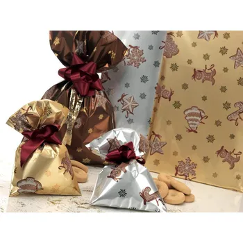 Dárková taška P.N.P. PLAST Sáček fólie 50x70 PNP Cookies Blu /25/ ,balení 25 ks 589362