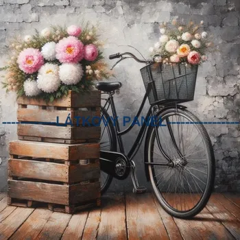 Látkový panel - Kolo s květy - VI-61 Velikost: 25x25cm, Materiál: Mikroplyš