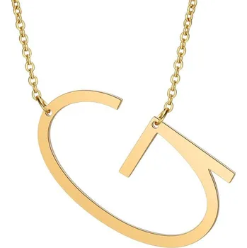 Náhrdelník Flamenco Mystique Náhrdelník z chirurgické oceli pozlacený 14 karátovým zlatem s písmenem G, délka 45+4 cm