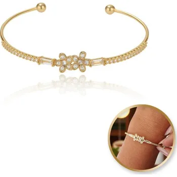 Náramek Flamenco Mystique SEO název produktu: Elegantní pozlacený náramek z chirurgické oceli s kubickou zirkonií - BST1559 | 14k zlato