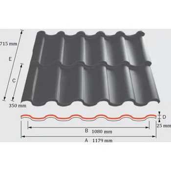 Střecha ARAD MODUL Satjam Barva: RR 028 - Višňová, Povrchová úprava: TOPMAT